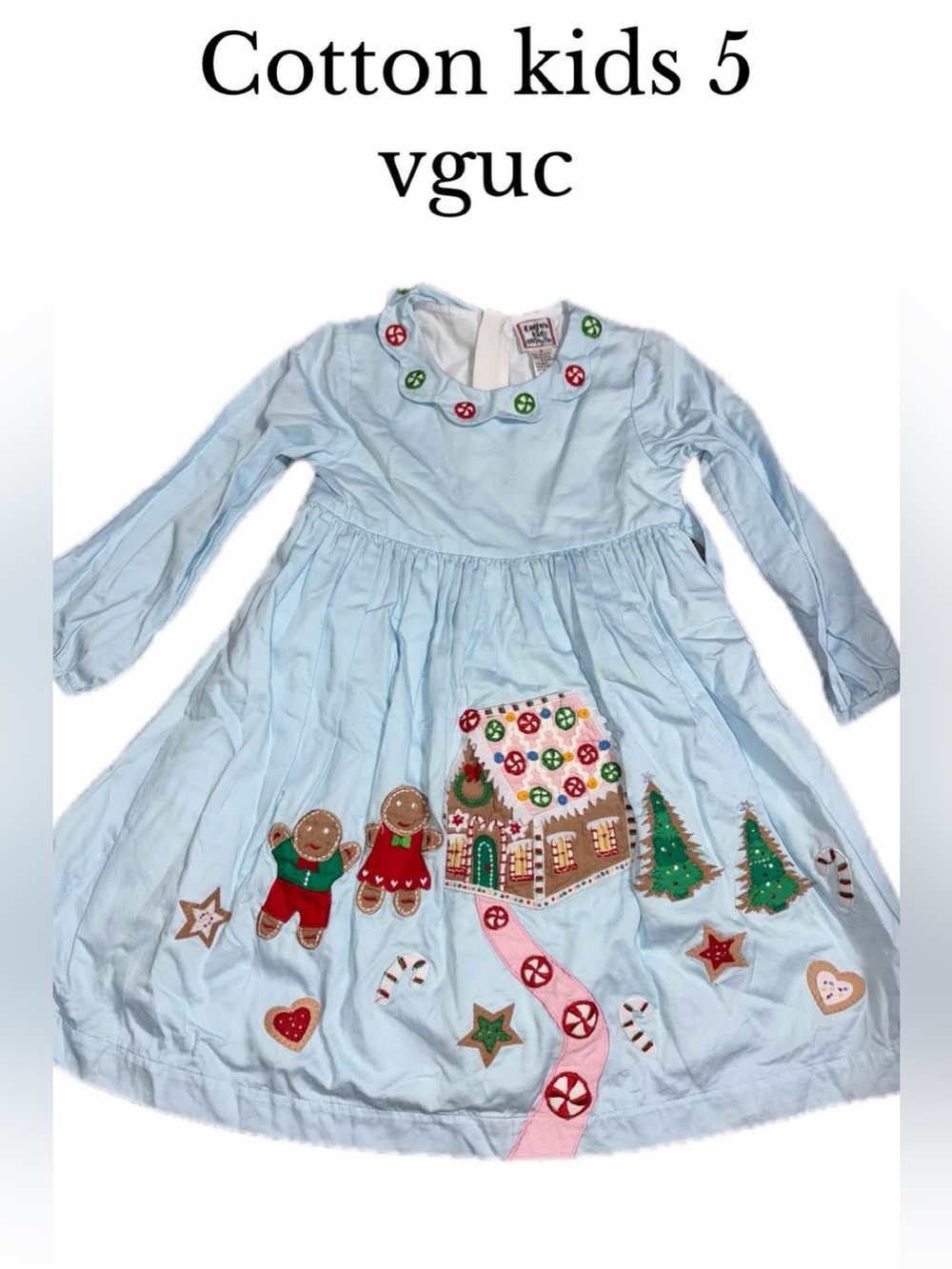 Cotton kids gingerbread house dress